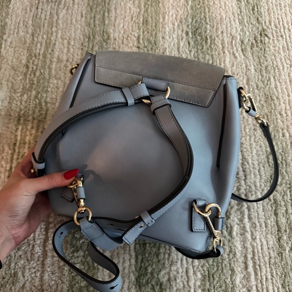 Chloe Faye Blue Leather and Suede Shoulder Bag - Picture 5 of 5